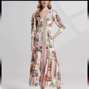 Vibrant Patterned Maxi Dress